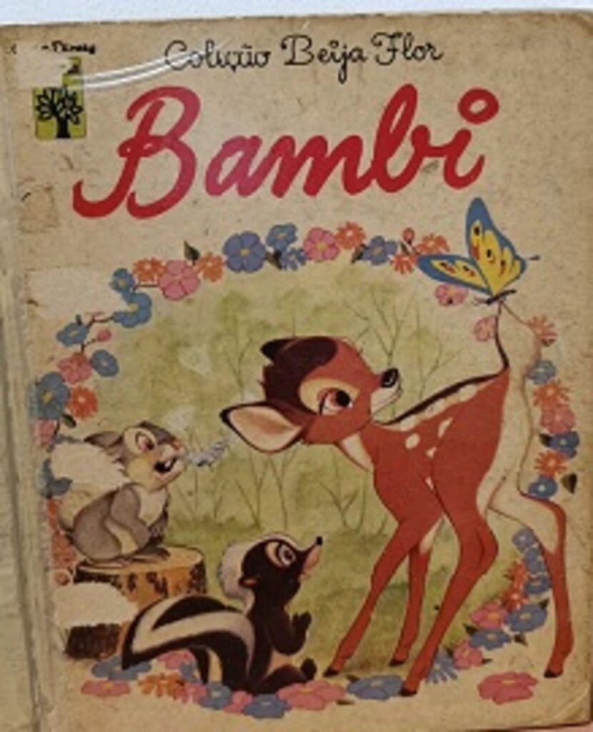 veado da cauda branca aparece na capa como bambi.